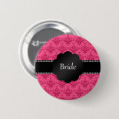 Bride geeft roze vodder ronde button 5,7 cm (Voorkant /achterkant)