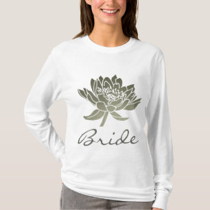 BRIDE GLAMOROUS SILVER LOTUS FLORAL T-SHIRT