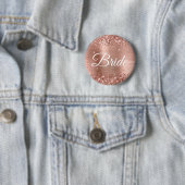 Bride Glittery Roos Gold Foil Ronde Button 5,7 Cm (In situ)