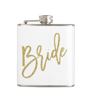 Bride Gold Glitter-script Heupfles