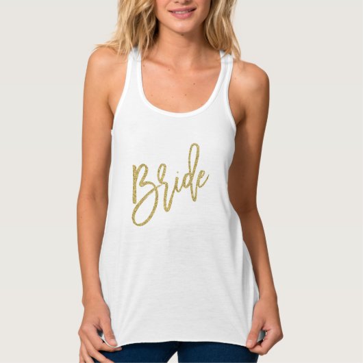 Bride Gold Glitter-script Tanktop (Voorkant)