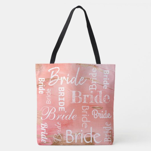 Bride Gold Melon Script Modern Wedding Draagtas (Voorkant)