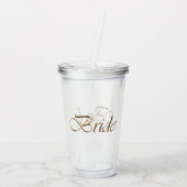 Bride Gold script elegant chic Bachelorette Party Acryl Drinkbeker (Achterkant)