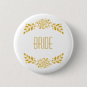 Bride Gold Wreath Ronde Button 5,7 Cm