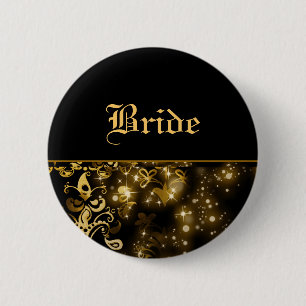Bride gouden bruidsfeest ronde button 5,7 cm