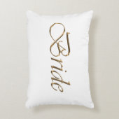 Bride, gouden schrift elegant chic white accent kussen (Voorkant(Verticaal))