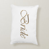Bride, gouden schrift elegant chic white accent kussen (Achterkant (Verticaal))