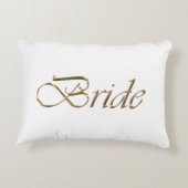 Bride, gouden schrift elegant chic white accent kussen (Achterkant)
