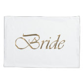 Bride, gouden schrift elegant chic white kussensloop (Achterkant)