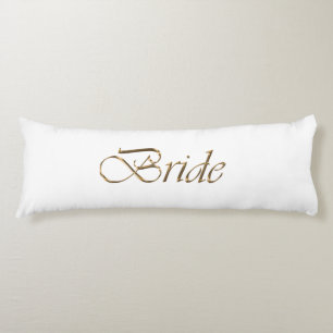 Bride, gouden schrift elegant chic white lichaamskussen