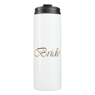 Bride, gouden schrift elegant chic white thermosbeker