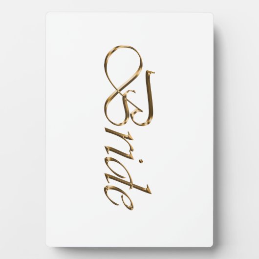 Bride, gouden schrift elegant witte kleurige tabel fotoplaat (voorkant)