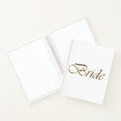 Bride, gouden schrift elegante witte kerkbruiloft notitieboek (Binnen)