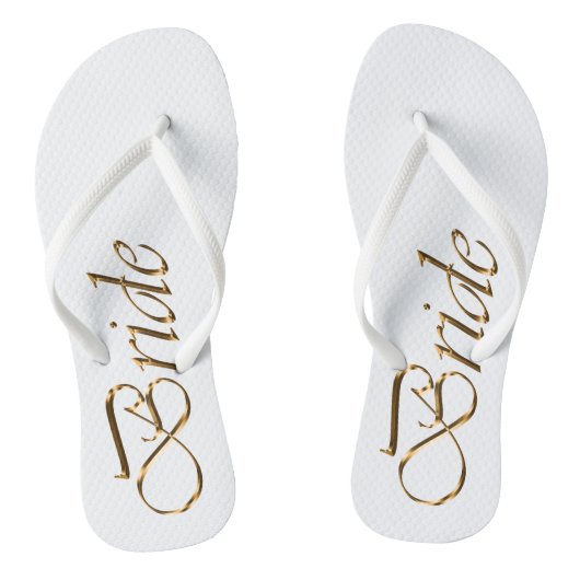Bride, gouden teenslippers met elegante kerkbruilo (Voetbed)