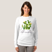 BRIDE GREEN WATERVERF DESERT CACTUS FLOWER T-SHIRT (Voorkant volledig)