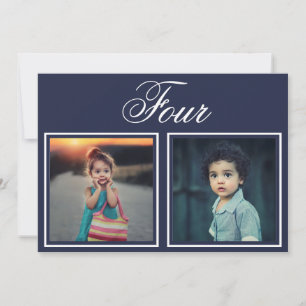 Bride Groom Age Elegant Classy Navy Table Number Kaart