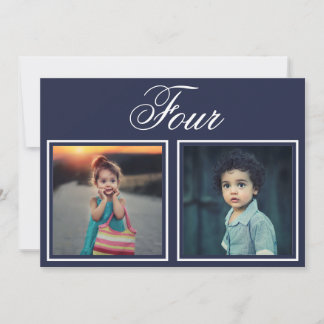 Bride Groom Age Elegant Classy Navy Table Number Kaart