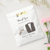 Bride & Groom Bedankt voor je komst Bedankzakje (Gezegeld)