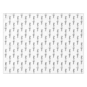 Bride Groom Black White Typografie Tafelkleed (Voorkant (Horizontaal))