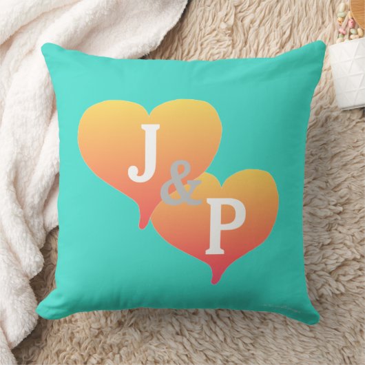 Bride Groom Coral Turquoise Coussin réversible (Couverture)