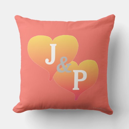 Bride Groom Coral Turquoise Coussin réversible (Recto)