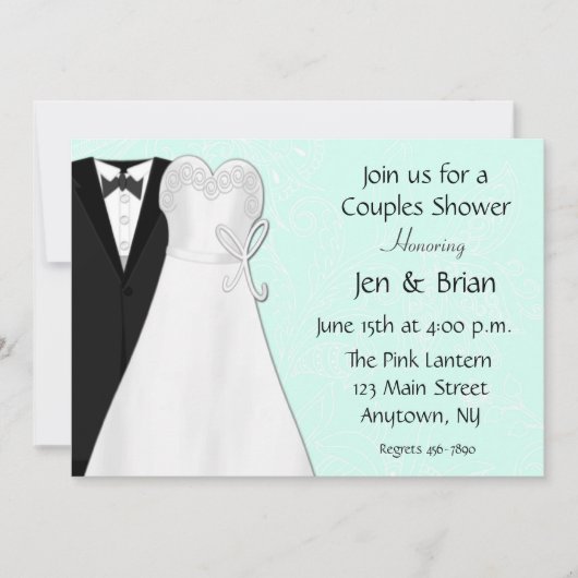 Bride Groom Couples Shower Invitation Kaart (Voorkant)