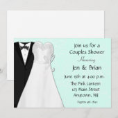 Bride Groom Couples Shower Invitation Kaart (Voorkant / Achterkant)