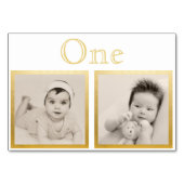 Bride Groom Custom Age Gold Table Number Kaart (Achterkant)