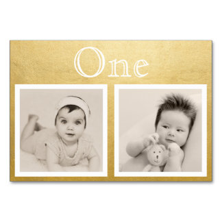 Bride Groom Custom Age Gold Table Number Kaart
