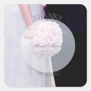 Bride & groom editable bruiloft-Bedankt Vierkante Sticker