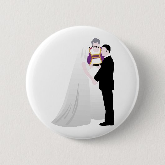 Bride, Groom en Ambtenaar Ronde Button 5,7 Cm (Voorkant)