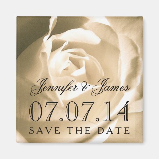 Bride Groom Floral Magnet Réservez la date (Devant)