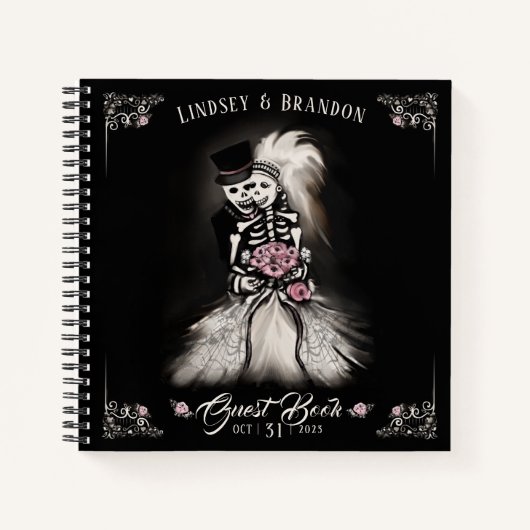 Bride Groom Halloween Skeletons Mariage Livre d'in (Devant)