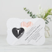 Bride & Groom Inside Heart Wedding Uitnodiging (Staand voorkant)