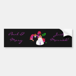 "Bride & Groom Just Married" Bumper- Bumpersticker