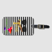 BRIDE & Groom Martini Cigar Bon Voyage Bagagelabel (Voorkant (horizontaal))