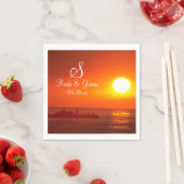 Bride Groom Monogram Date Beach Wedding Sunset Nap Servet (Insitu)