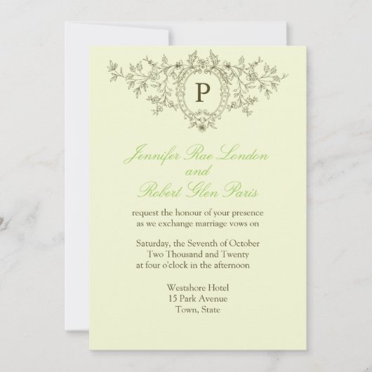 Bride Groom Monogram Weddenschap Kaart (Voorkant)