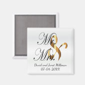 Bride & Groom | Mr & Mrs Wedding Keepsake Magneet (Voorkant / Achterkant)