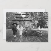 Bride Groom Scary Wedding Invitation Kaart (Voorkant)