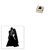 Bride Groom Silhouette Wedding Rubberstempel (Gestempeld)