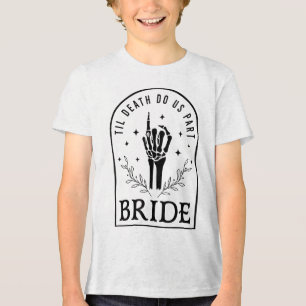 Bride Groom Skeleton Gothic Halloween Verloving W Tri-Blend Shirt