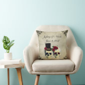 Bride & Groom Skull Wedding Kussen (Stoel)