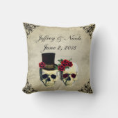 Bride & Groom Skull Wedding Kussen (Voorkant)