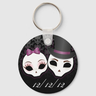 Bride & Groom Skullie (Violet) Sleutelhanger