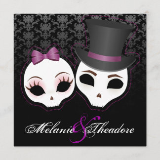Bride & Groom Skullies (Violet) Kaart