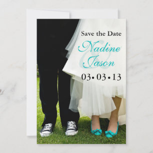 Bride & Groom Sneakers en Hoge Hoogte sparen de Da Save The Date