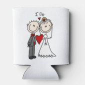 Bride & Groom Stick Figures Wedding I do Blikjeskoeler (Achterkant)