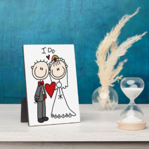 Bride & Groom Stick Figures Wedding I do Fotoplaat