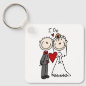 Bride & Groom Stick Figures Wedding I do Sleutelhanger (Voorkant)